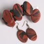 Copper and Black Stretch Bracelet Earrings and Ring Set