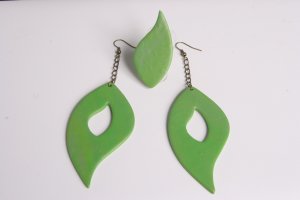 Grass Green Earrings and Ring