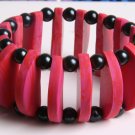 Pink and Black Bracelet Cuff