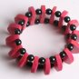 Pink and Black Bracelet Cuff