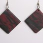 Black and Maroon Earring and Ring Set