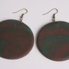 Large Chocolate Brown and Turqouise Earrings