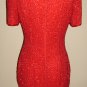 Vintage Red Cocktail Beaded Dress by A. J. Bari : Size - 6