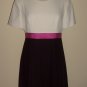 White, Black & Pink Ribbon Dress by Liz Claiborne ~ Size 8