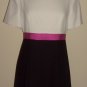 White, Black & Pink Ribbon Dress by Liz Claiborne ~ Size 8