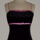 Black and Pink Spaghetti Straps Velvet Cocktail Dress: Size 8