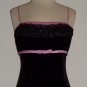 Black and Pink Spaghetti Straps Velvet Cocktail Dress: Size 8