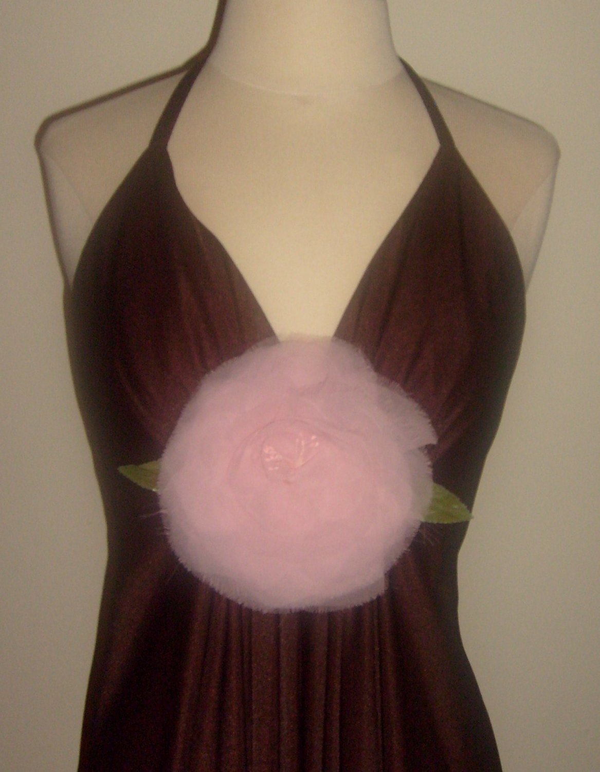 Lilli Diamond Vintage Bronze-Pink Halter Maxi Dress Size 6