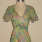 Vintage Capelet Maxi Floral Print Dress Size 8