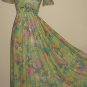 Vintage Capelet Maxi Floral Print Dress Size 8