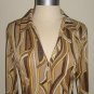 Gold Retro Print Shirt Dress Size S