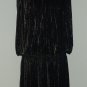 Vintage Black and Gold Metallic Tunic Disco Dress Size 12