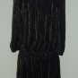 Vintage Black and Gold Metallic Tunic Disco Dress Size 12