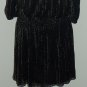 Vintage Black and Gold Metallic Tunic Disco Dress Size 12
