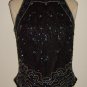 Papell Boutique Evening Beaded Silk Halter Top: Size M