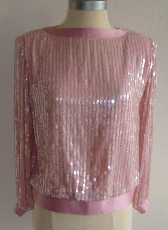 Talbots Petite collection Pink Sequins Blouse