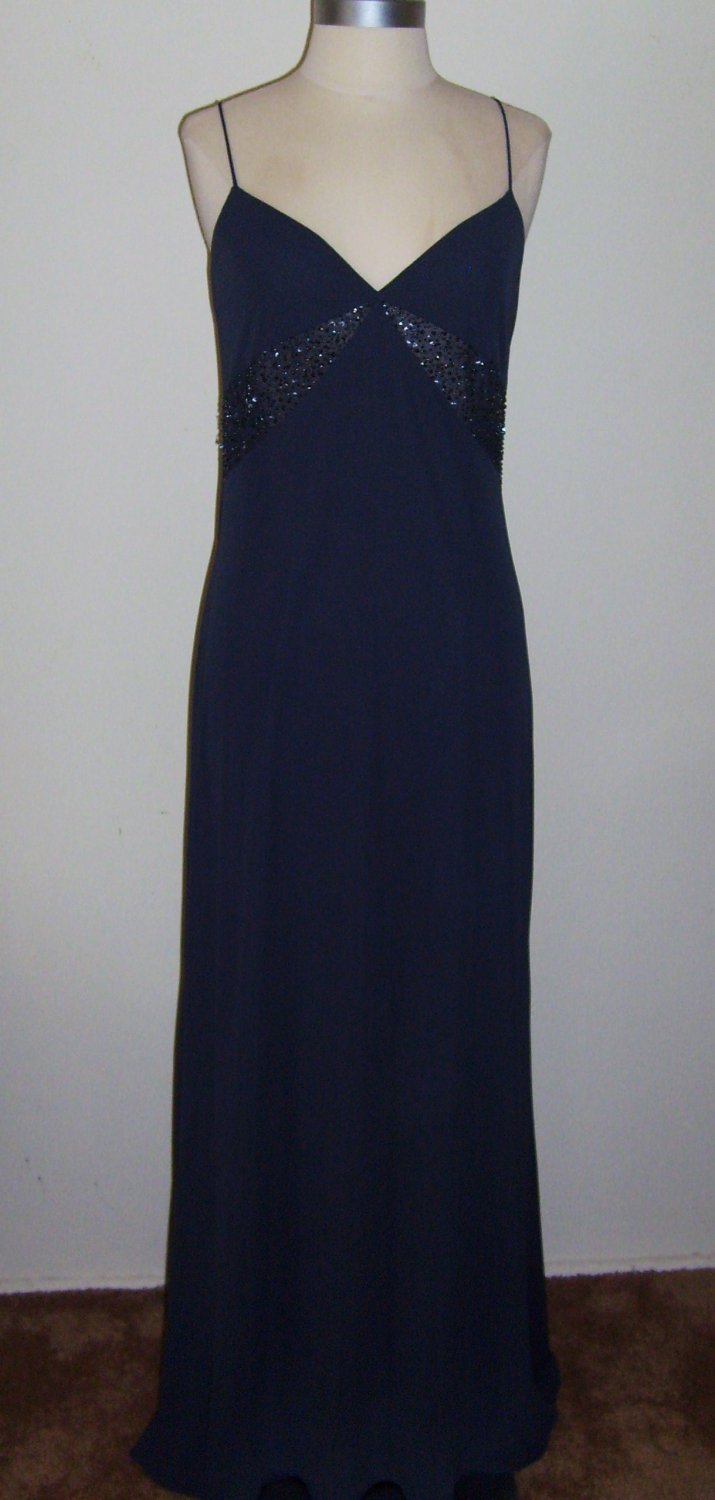 Grayish Blue Evening Gown from Laundry by Shelia Segal: Size ~ 10