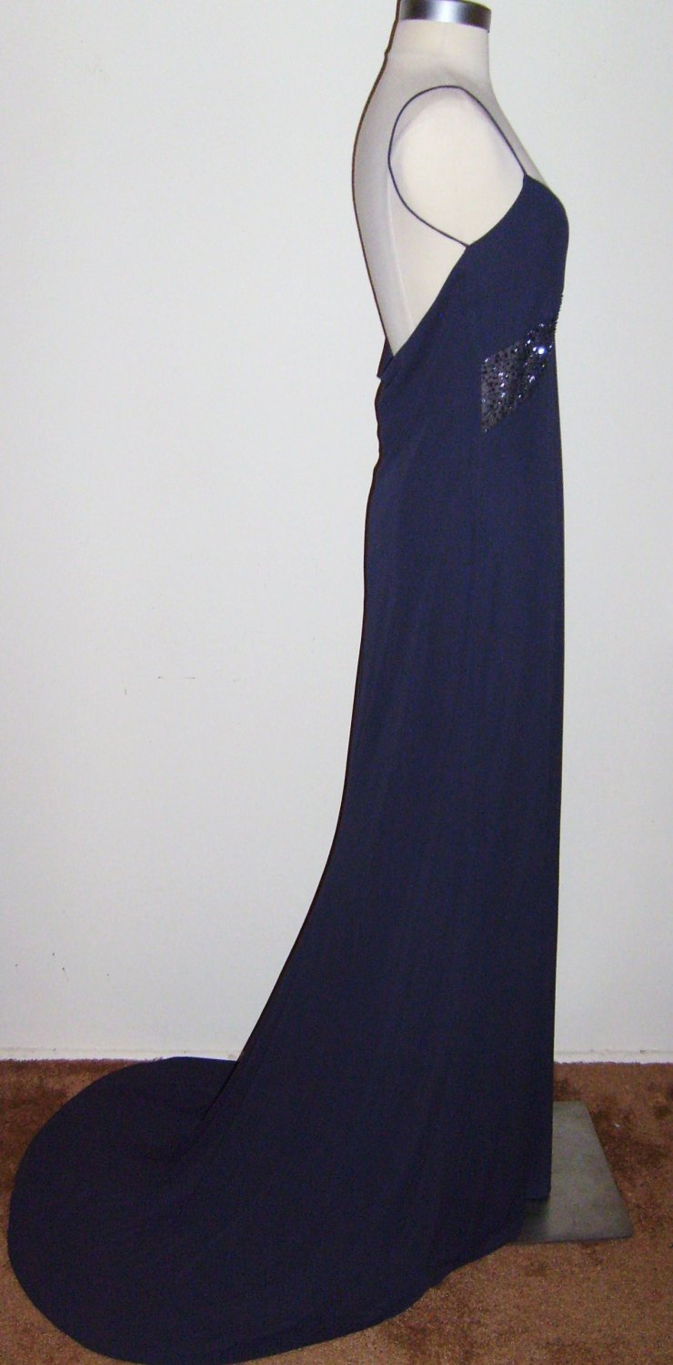 Grayish Blue Evening Gown from Laundry by Shelia Segal: Size ~ 10