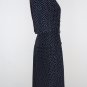 S.L. Fashion Vintage Navy Blue Polka Dots Shirtdress Size 14