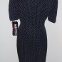 S.L. Fashion Vintage Navy Blue Polka Dots Shirtdress Size 14