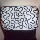 Vintage Black & White Strapless Cocktail Dress by A. J. Bari Size 8