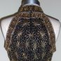 Laurence Kazar Gold Beaded Halter Blouse Size Petite M