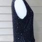 Laurence Lazar Black Silk Beaded Sequined Blouse Size L