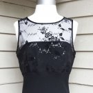 S. L. Fashions Sequined Sleeveless Black Dress Size 8