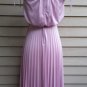 Vintage 1970s Rose Pink Accordion Pleated Dress Size 6