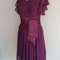 Burgundy Chiffon Ruched Dress Size 16 (X-Large)