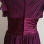Burgundy Chiffon Ruched Dress Size 16 (X-Large)