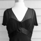 Liz Claiborne Black Chiffon Tiered Dress- Size 8