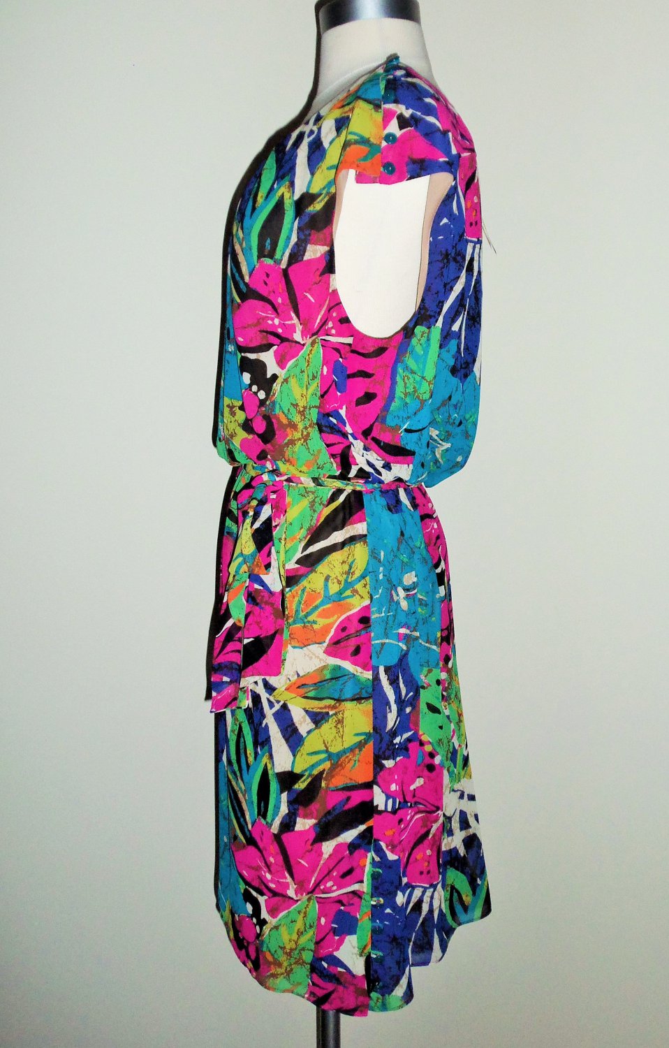 Signature by Robbie Bee Multi Color Floral Print Blouson Dress Size 16