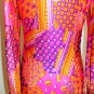 Pink Psychedelic Paisley Floral Print Shirt Dress Size M