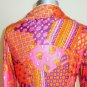 Pink Psychedelic Paisley Floral Print Shirt Dress Size M
