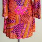 Pink Psychedelic Paisley Floral Print Shirt Dress Size M