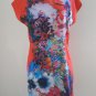 Cynthia Rowley Watercolor Floral Print Red Dress Size 12