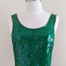 Together! Vintage Sequin Emerald Green Dress Size S
