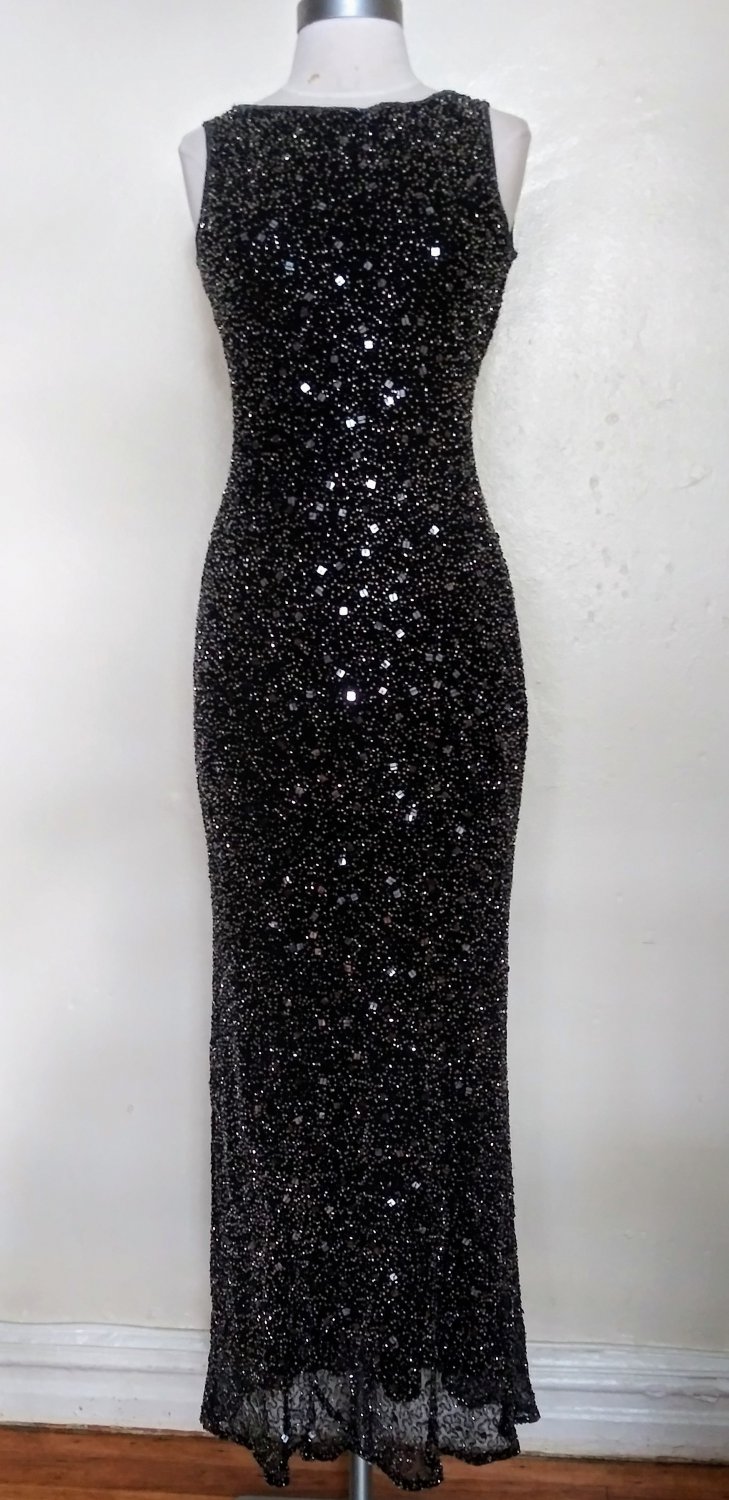sequin beaded gown