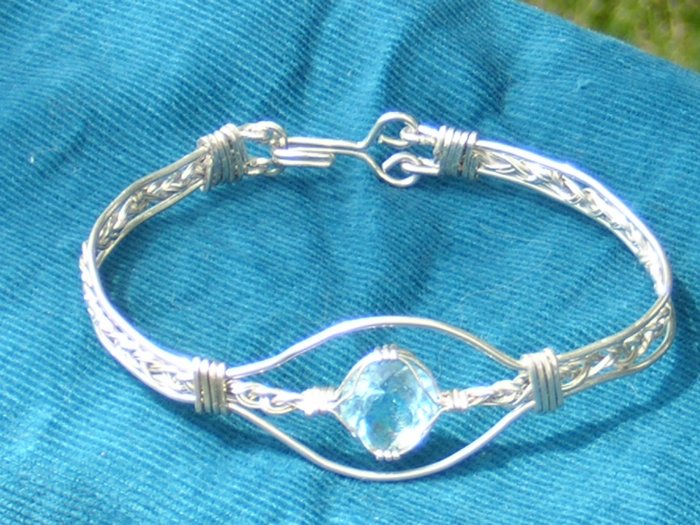 Genuine Blue Topaz Hand Made Bracelet
