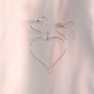Handmade Sterling Silver Heart  Pendant and Earring Set with Pink Crystals
