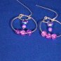 Sterling Silver loops with Pink & Purple Glass Bead Necklace Set