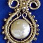 White Coin Pearl, Sterling Silver Fine Wire wrapped, with S.S. Beads, Pendant and Earrings Set