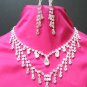 free shipping BRIDAL WEDDING RHINESTONE EARRINGS NECKLACE SET NB753