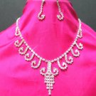 NB602 RHINESTONE BRIDAL WEDDING EARRINGS NECKLACE SET ~ free shipping