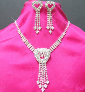 free shipping bridal wedding RHINESTONE earrings NECKLACE SET NB608