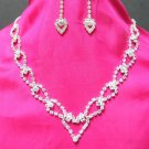 free shipping BRIDAL WEDDING RHINESTONE EARRINGS NECKLACE SET NB613