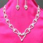 free shipping BRIDAL WEDDING RHINESTONE EARRINGS NECKLACE SET NB613