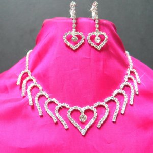free shipping bridal wedding RHINESTONE earrings NECKLACE SET NB621