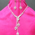 RHINESTONE DANGLE BRIDAL WEDDING EARRINGS NECKLACE SET NB622 ~ Free shipping